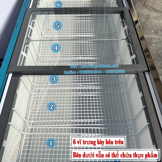 Tủ đông trưng bày cửa trên SD/SC-1800