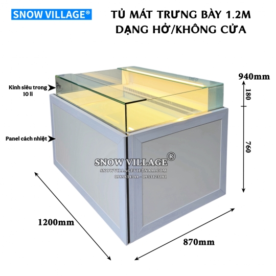 Tủ mát trưng bày siêu thị không cửa KDG-1200VN
