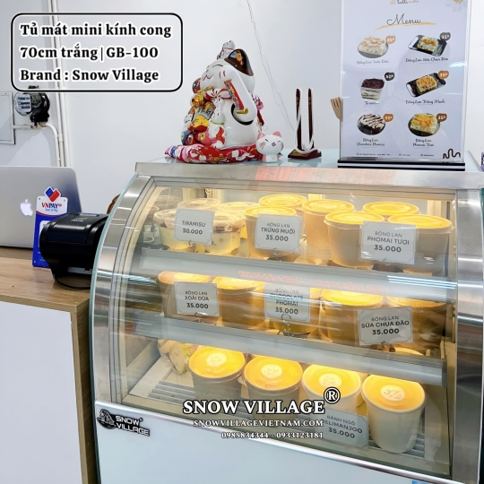 Tủ mát mini kính cong 70cm trắng GB-100