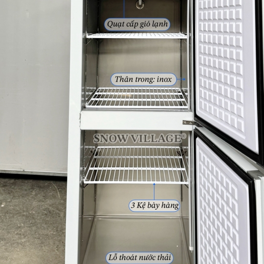 Tủ đông 2 cánh inox Quạt lạnh SLLDZ4-538LD
