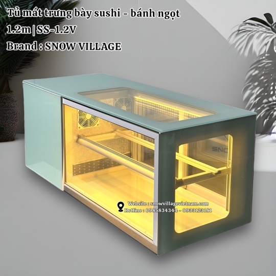Tủ mát trưng bày sushi - bánh ngọt 1.2m SS-1.2V