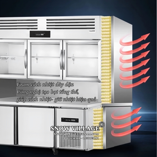 Tủ trên mát - dưới đông inox 1.5m PLRD-15N2B2