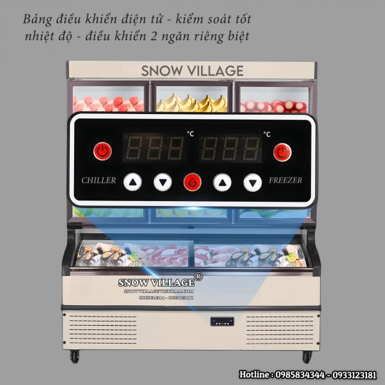 Tủ trên mát dưới đông siêu thị LMD-2218QK