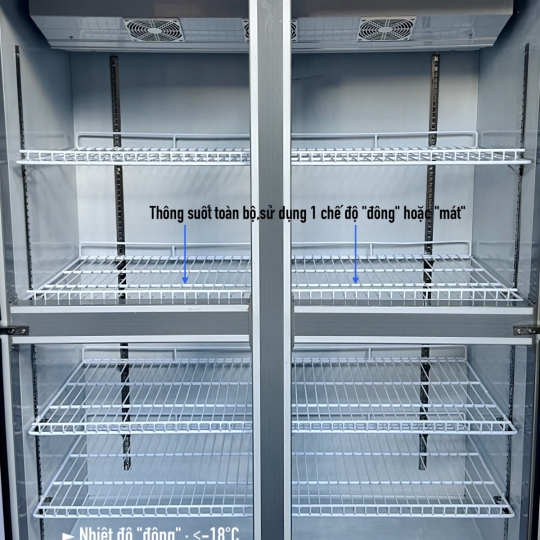 Tủ đông 4 cánh inox quạt lạnh SLLDZ4-820LD