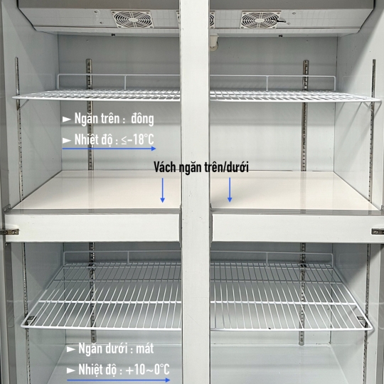 Tủ đông 4 cánh inox quạt lạnh SLLDZ4-820LD