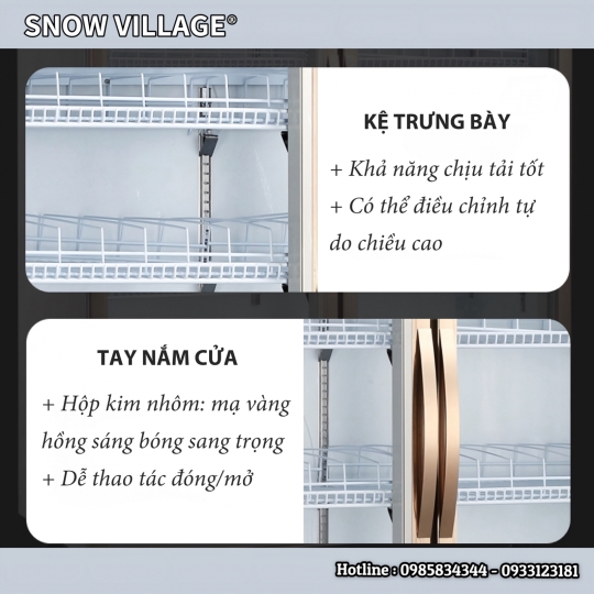 Tủ mát trưng bày 3 cửa (Quạt lạnh) LC-1800AF