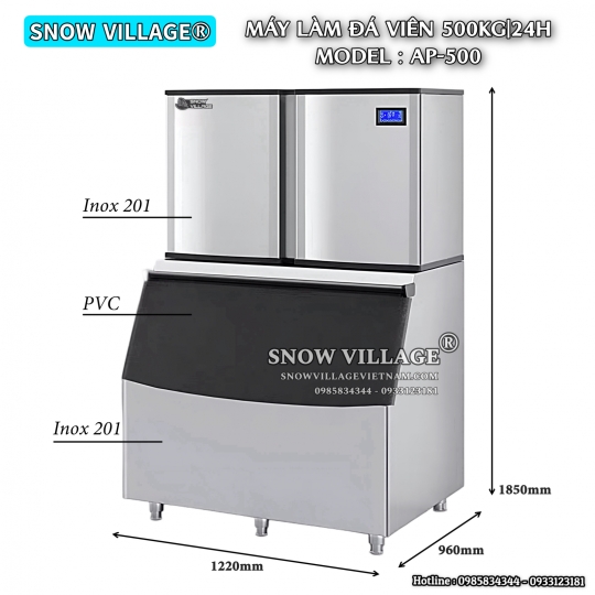 Máy làm đá 500kg/24h AP-500