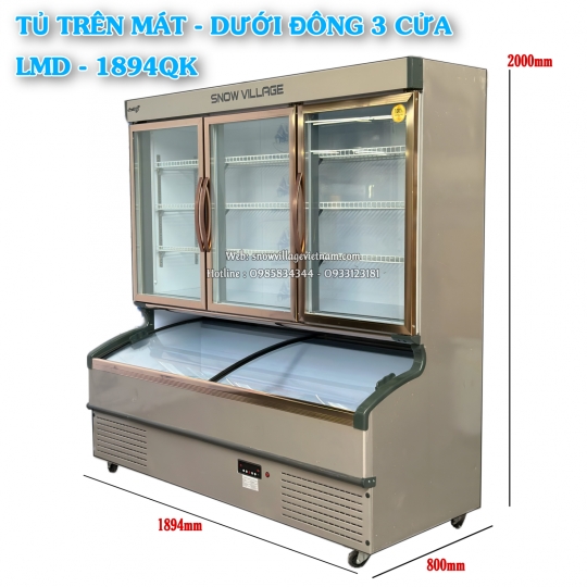 Tủ trên mát dưới đông siêu thị LMD-1894QK