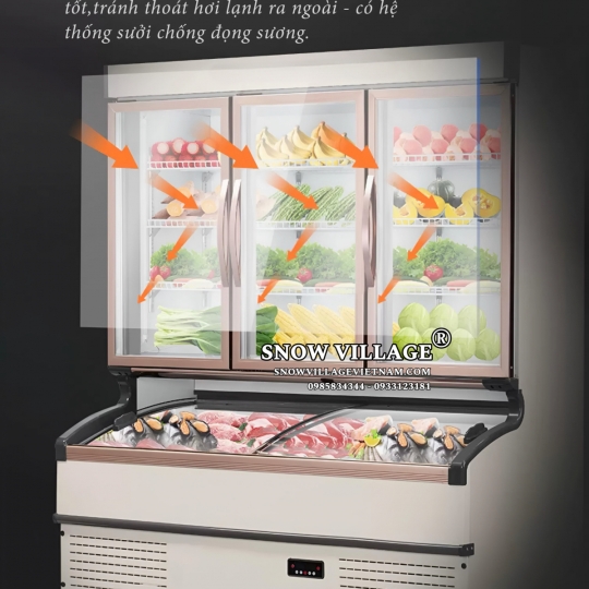 Tủ trên mát dưới đông siêu thị LMD-1894QK