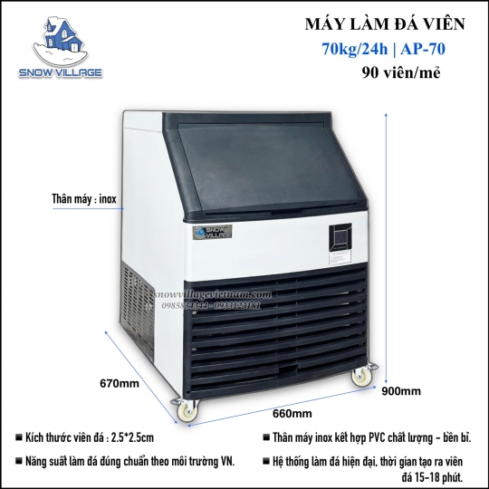 Máy làm đá viên 70kg/24h AP-70