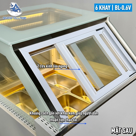 Tủ trưng bày kem tươi 6 khay BL-0.6V