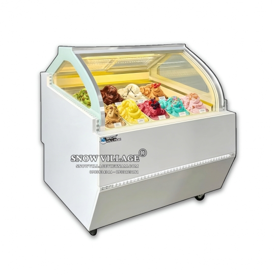 Tủ đông trưng bày kem  kính cong 10 khay BL-1.0
