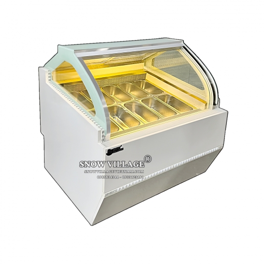 Tủ đông trưng bày kem  kính cong 10 khay BL-1.0