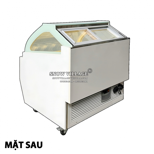 Tủ đông trưng bày kem  kính cong 10 khay BL-1.0