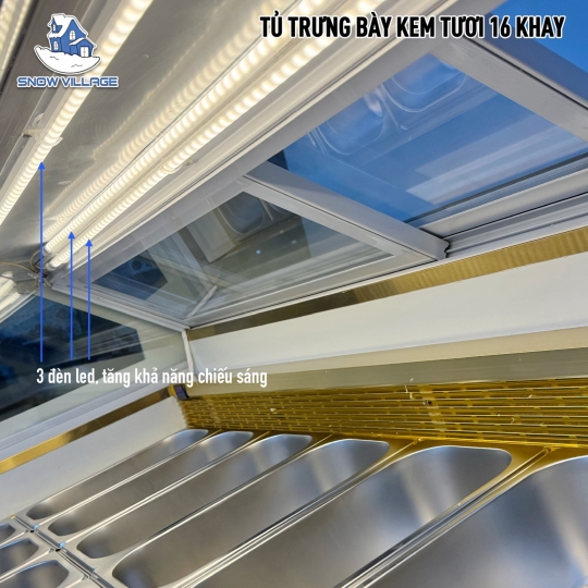 Tủ đông trưng bày kem 16 khay BL-1.6V