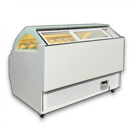 Tủ trưng bày kem kính cong 16 khay BL-1.6