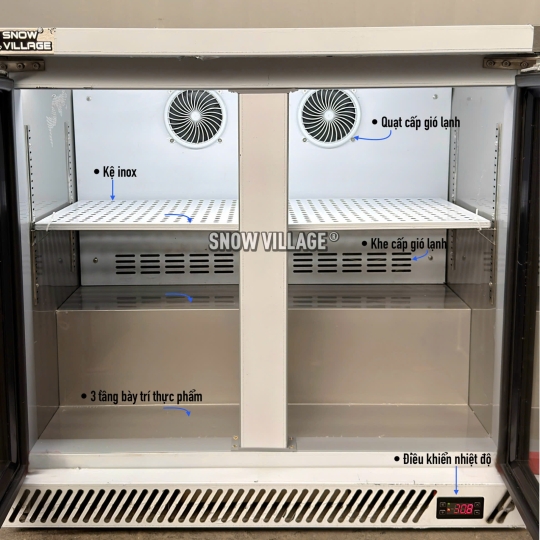 Tủ mát quầy bar 2 cửa kính BT-900FS
