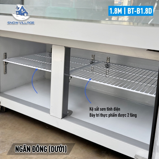 Tủ trưng bày trên mát-dưới đông (dạng nằm) BT-B1.8D