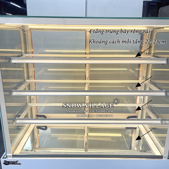 Tủ bánh kem 1.2m 4 tầng GB-300-4L.Z4