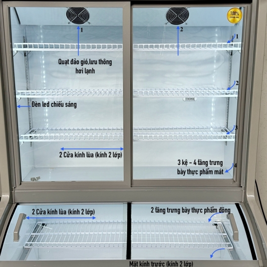 Tủ trưng bày trên mát-dưới đông DC-1200H