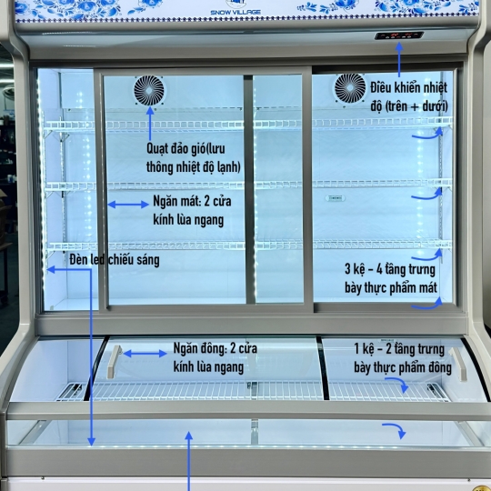 Tủ trưng bày trên mát-dưới đông DC-1600H