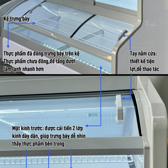 Tủ trưng bày trên mát-dưới đông DC-1600H