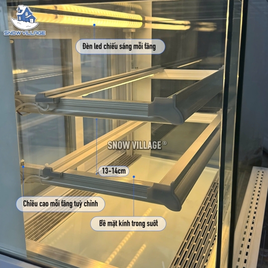 Tủ mát mini vuông full kính 70cm DG-100V