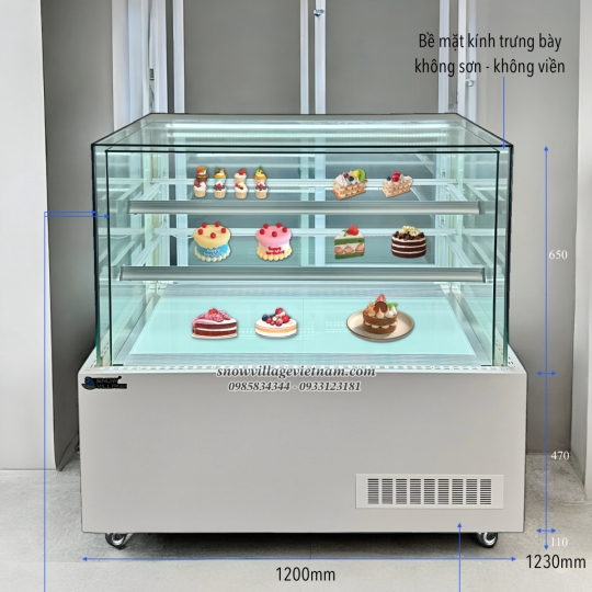 Tủ bánh kem thiết kế 1.2m 3 tầng DG-1200