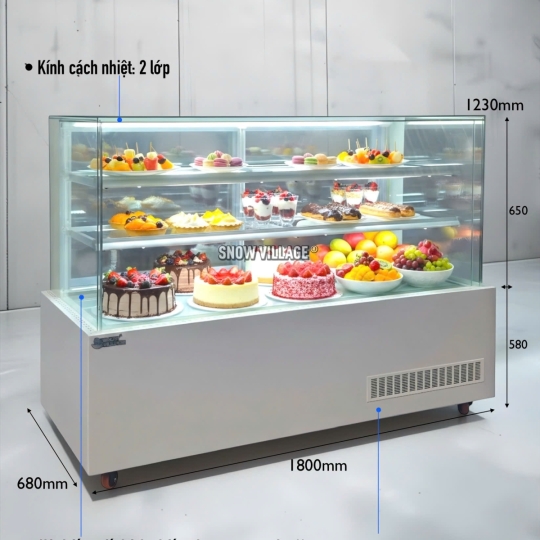 Tủ bánh kem thiết kế 1.8m 3 tầng DG-1800