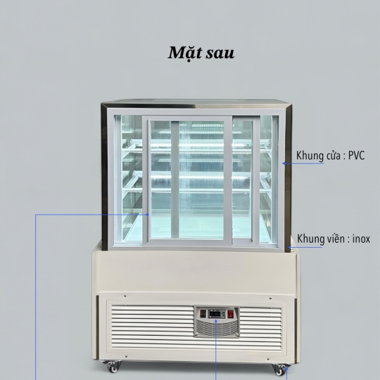 Tủ bánh kem thiết kế 90cm 3 tầng DG-900