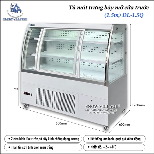Tủ mát trưng bày mở cửa trước 1.5m DL-1.5Q