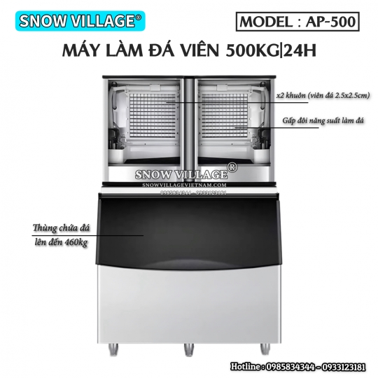 Máy làm đá 500kg/24h AP-500