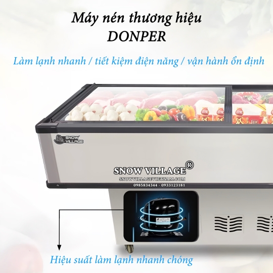 Tủ đông trưng bày cửa trên 1.5m SD/SC-1500