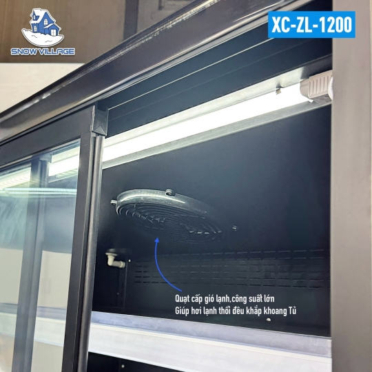 Tủ mát siêu thị 2 cửa kính lùa 1.2m XC-ZL-1200