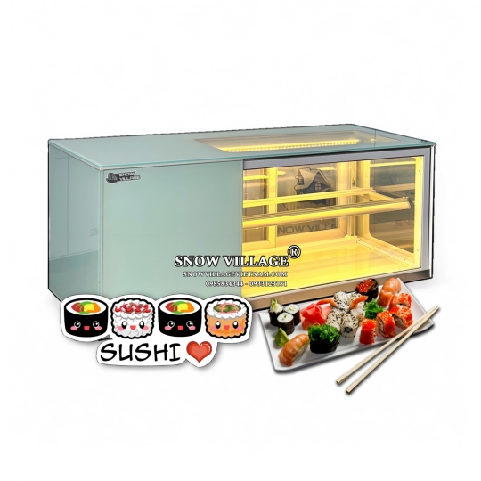 Tủ mát trưng bày sushi - bánh ngọt kính vuông 1.5m SS-1.5V