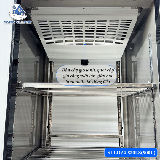 Tủ nửa đông + nửa mát 4 cánh inox 900L SLLDZ4-820LS