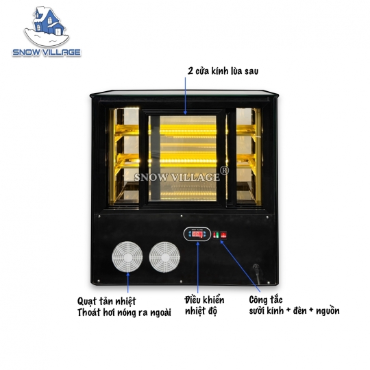 Tủ mát để bàn kính vuông 70cm GB-100V