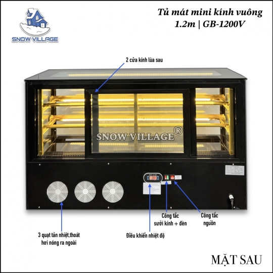 Tủ mát để bàn kính vuông 1.2m GB-1200V