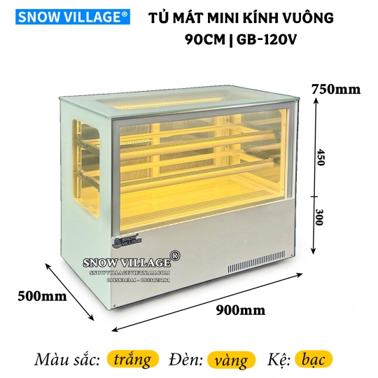 Tủ mát để bàn kính vuông 90cm GB-120V