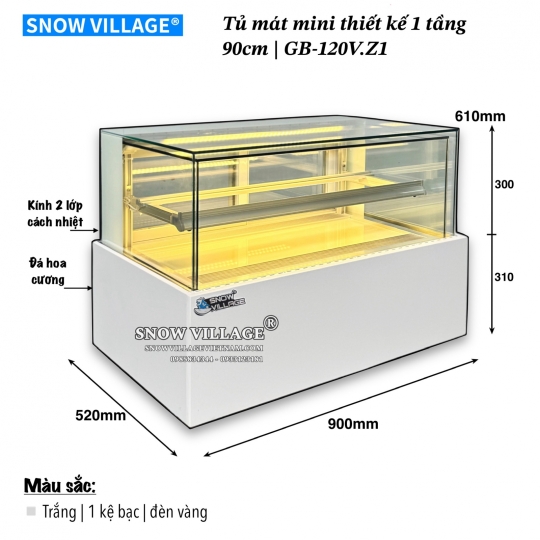 Tủ mát mini 1 tầng 90cm GB-120V.Z1 Snow Village