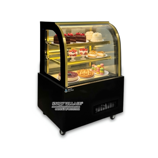 Tủ bánh kem kính cong 90cm 3 tầng