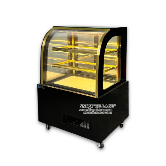 Tủ bánh kem kính cong 90cm 3 tầng