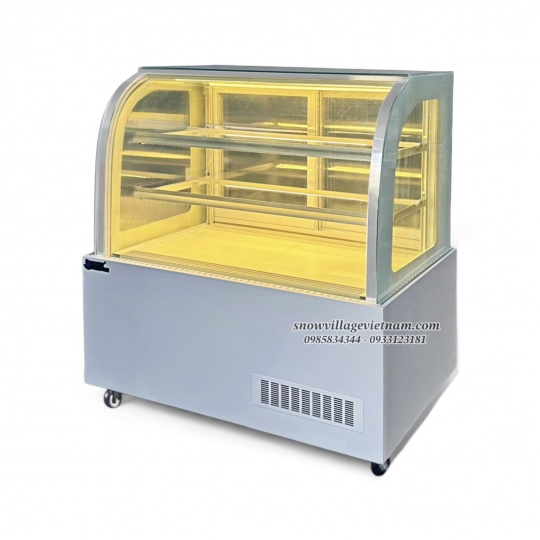 Tủ bánh kem kính cong 1.2m 3 tầng