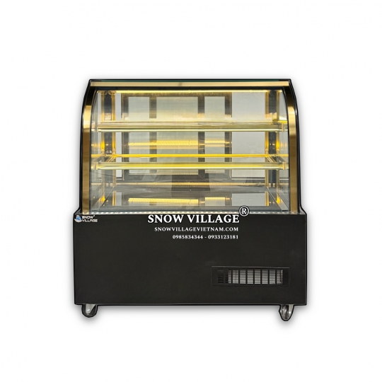 Tủ bánh kem kính cong 1.2m 3 tầng