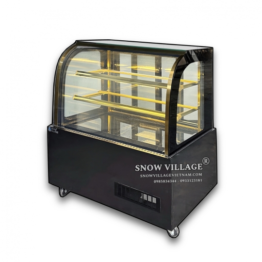 Tủ bánh kem kính cong 1.2m 3 tầng
