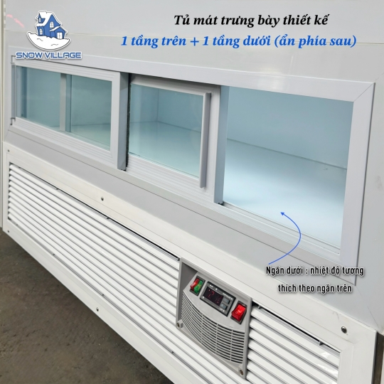 Tủ bánh kem thiết kế 1 tầng 90cm GB-250-4L.Z1