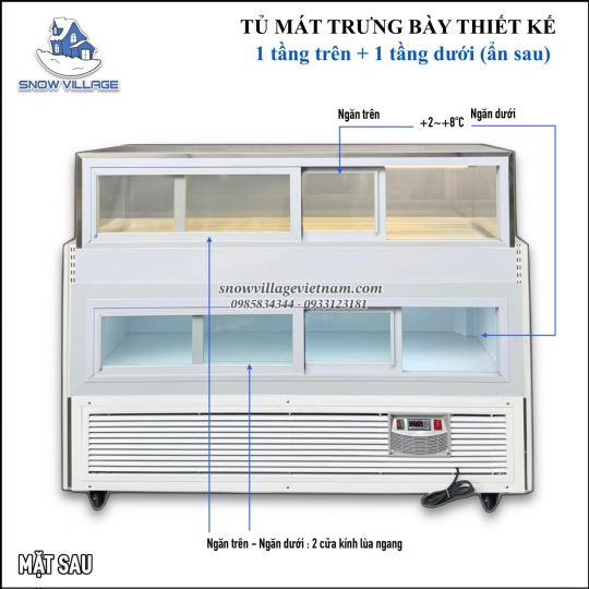 Tủ bánh kem thiết kế 1 tầng 1.5m GB-350-4L.Z1