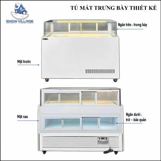 Tủ bánh kem thiết kế 1 tầng 90cm GB-250-4L.Z1