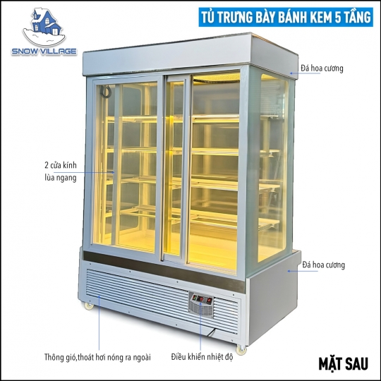 Tủ bánh 5 tầng 1.5m (Dàn lạnh trên) GB-350-4L.Z5 