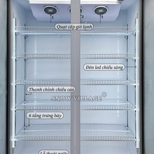 Tủ mát 2 cửa kính 